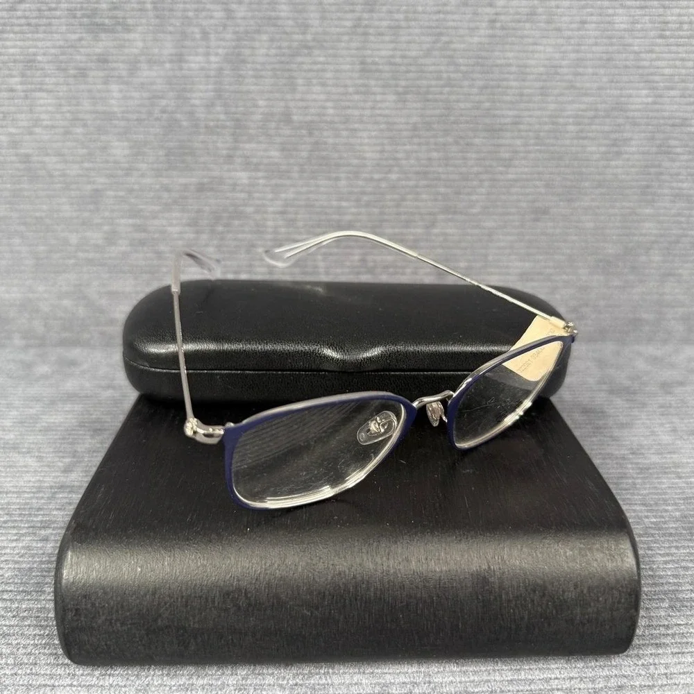 Ray-Ban RB1056‎ Eyeglass Frames Blue Silver Metal 46-17-130 With Case Y2K